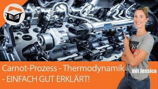 CarnotProzess  Einfach erklärt  Thermodynamik mit Jessica  Berechnung  Beispiel  Wirkungsgrad [upl. by Bob]