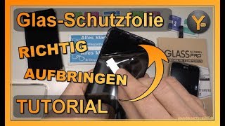 GlasSchutzfolie auf Smartphone Display aufbringen  Glasfolie Anleitung Tutorial [upl. by Buine]