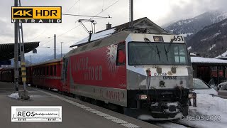 201901 4K The RhB in Landquart a afternoon on the platform in stunning 4K mix of RhB amp some SBB [upl. by Levram]