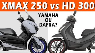 COMPARATIVO YAMAHA XMAX 250 vs DAFRA CITYCOM HD 300  Fichas Cores Preços e Consumos [upl. by Oberheim210]