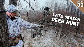 BOW HUNTING through a BLIZZARD  Late Season Public Land Day 1 [upl. by Dnomsed]