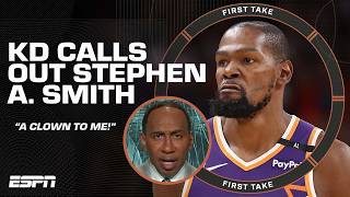 Stephen A REFUSES to reciprocate Kevin Durant’s ‘clown’ comments 🤡  First Take [upl. by Nossyla]