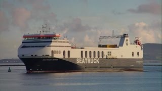 Seatruck Power enters Dublin Port Ireland [upl. by Griseldis]