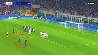 Footage of Hakan Calhanoglu Crazy Freekick Goal vs Crevna zvezda 😳🔥  Inter Milan  UCL 2024 [upl. by Olshausen]