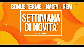 BONUS TERME SI PARTE PAGAMENTI NASPI REM E ASSEGNO UNICO [upl. by Ellinnet]