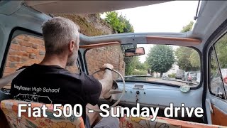 Classic Fiat 500 point of view drive  Sunday drive around medieval village [upl. by Trilley]