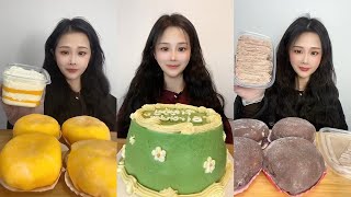 ASMR Dessert Mukbang Cream Cake  Cup Cake  Mochis  디저트 먹방 🍰  Eating Sounds [upl. by Oag]