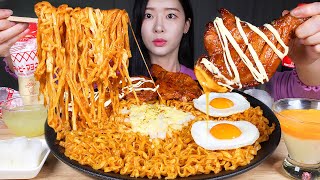 먹킷조합 ★ 믿고 먹는 까르보불닭 3봉지 amp 자메이카통다리 amp 마요네즈 먹방 ASMR MUKBANG  Spicy Carbo Chicken Noodle amp Chicken [upl. by Vaclav]