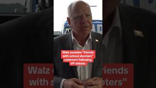 Walz explains his quotfriends with school shootersquot comment from VP debate shorts [upl. by Egief]