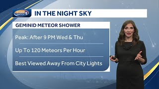 Geminid meteor shower peaks Wednesday night [upl. by Eerazed]