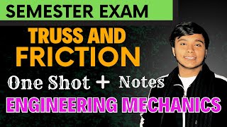 Truss And Friction  Engineering Mechanics one shot  fft 15forteen engineeringmechanics [upl. by Dnomaj]