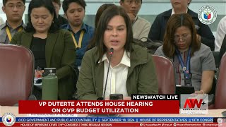 VP Duterte attends House hearing on OVP budget utilization [upl. by Anohs]