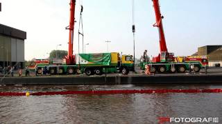 Vrachtwagen te water in Drachten bij Agrifirm  BERGING [upl. by Jelks]