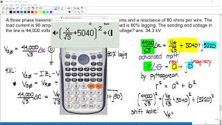 Short Transmission Line Problem 3 solving receiving end voltage [upl. by Nerine809]