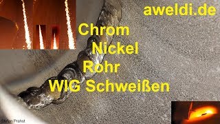 Edelstahl Rohr WIG Schweißen DN 40 einlagig zweilagig Wurzel Decklage Chrom Nickel Stahl YouTube [upl. by Anahc713]