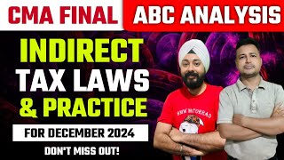 ABC Analysis  Indirect Tax Laws amp Practice  Dec 2024  CMA Final [upl. by Aiynat]