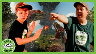 💥 Jurassic Volcano Explosion  Dinosaur Wars 💥  🦖🦕 TRex Ranch Dinosaur Videos [upl. by Holmun]