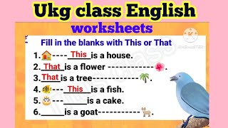 Ukg class English ukg class English worksheet UKG English  UKG worksheetsUkg Titusclass [upl. by Atsillac]