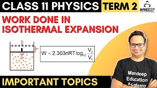 Work Done In Isothermal Reversible Expansion Of An Ideal Gas Derivation Class 11 Physics Term 2 [upl. by Atikahc]