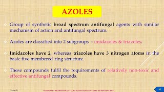 ANTIFUNGAL DRUGS AZOLESTRIAZOLES ETC BY DR N B SHRIDHAR 2262021 [upl. by Leuname]