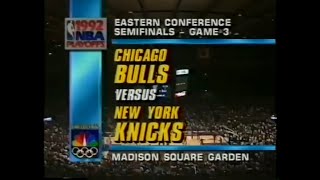 Chicago Bulls Vs New York Knicks 1992 EC Semi Finals Game 3 nbaclassic michaeljordan [upl. by Goodson]