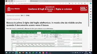 Simulazione ICDL  Spreadsheets Sezione 3  Gestione di fogli di lavoro [upl. by Hadrian]