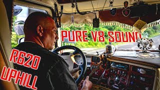 PURE SCANIA V8 SOUND  LOADED amp UPHILL amp 10m PIPE [upl. by Ahsercal325]