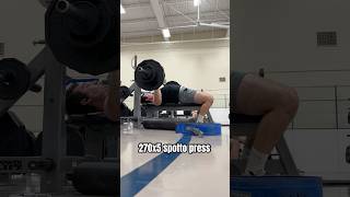 270x5 spotto press bench benchpress powerlifting [upl. by Timothee]