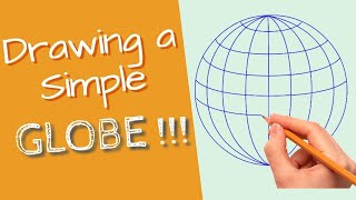 How to Draw a Globe Easy  Globe Drawing  Simple Drawing [upl. by Vera]