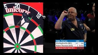 2015 European Darts Open Final  Robert Thornton v Kim Huybrechts HD [upl. by Sontich388]