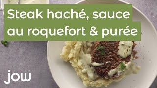 Recette du steak haché sauce au roquefort amp purée [upl. by Miller]