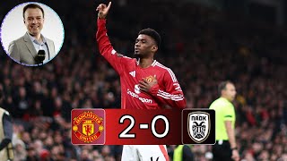 Manchester United vs PAOK Salonika 20 ft Conor McNamara Commentary  UEL 2425  Old Trafford [upl. by Candida]