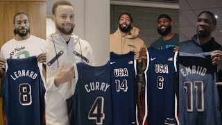 Team USA players receive their jerseys for 2024 Olympics in Paris [upl. by Ahsimot29]