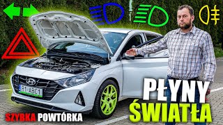 ŚWIATŁA I PŁYNY w HYUNDAI i20  POWTÓRKA PRZED EGZAMINEM NA PRAWO JAZDY KATEGORIA B  ZADANIE WORD [upl. by Teodorico]