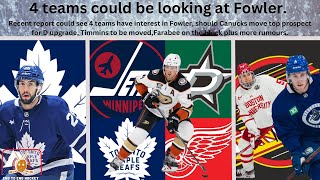 NHL Trade Rumours 4 teams could land Fowler Timmins getting moved Canucks rumours  more updates [upl. by Si]