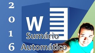 COMO FAZER UM SUMÁRIO AUTOMÁTICO NO WORD 2016 [upl. by Carson96]