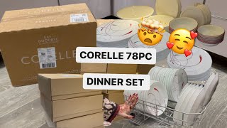 Corelle 78 piece dinner set unboxing [upl. by Lenrow]