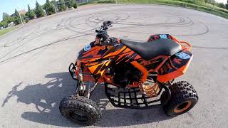 KTM 505 sx ATV  Swap ER6 made by ASG  test Ride [upl. by Colner195]