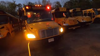 Thomas SafTLiner C2 school bus startup pretrip and drive POV [upl. by Mannes]