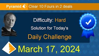 Microsoft Solitaire Collection Pyramid  Hard  March 17 2024 [upl. by Akinar]