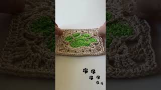 🐾Paw Print Crochet Coaster  Granny Square shorts [upl. by Malkin]