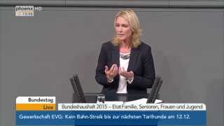 Bundestag Debatte zum Etat des Familienministeriums mit Manuela Schwesig am 27112014 [upl. by Coad]