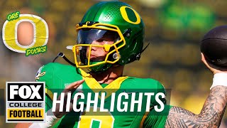 Dillon Gabriel tallied 380 yards and two touchdowns in Oregons 2414 victory over Idaho [upl. by Anglo]