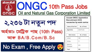 ONGC 2236 New Vacancy Apply 2024  ONGC New Requirement 2024 [upl. by Imiaj808]