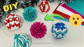 INCRÍVEL BOLAS DE NATAL COM EVA Decoração linda gastando pouco Compartilhando Arte [upl. by Biles]