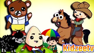 Nursery Rhymes for babies with lyrics New Yankee Doodle songTeddy Bear song and More Rhymes KIDZEE [upl. by Terag959]