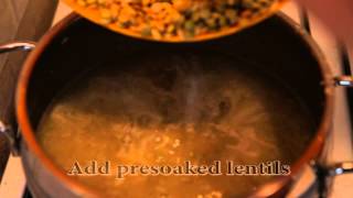 Yesil Mercimek Çorbasi Turkish Green Lentil Soup Recipe with Chorizo [upl. by Sirdna623]