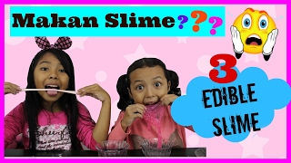 DIY EDIBLE SLIME  Keira Charma Makan Slime [upl. by Yltnerb446]