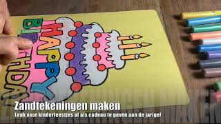 Zandtekening maken verjaardag zandkleuren [upl. by Grete659]