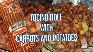 TOCINO ROLL WITH CARROTS AND POTATOESTOCINO ROLLLUTONG BAHAYPINOY RECIPEMiacca TV [upl. by Karlow]